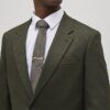 Green Slim Fit Textured Suit Jacket