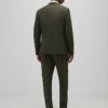 Green Slim Fit Textured Suit Trousers