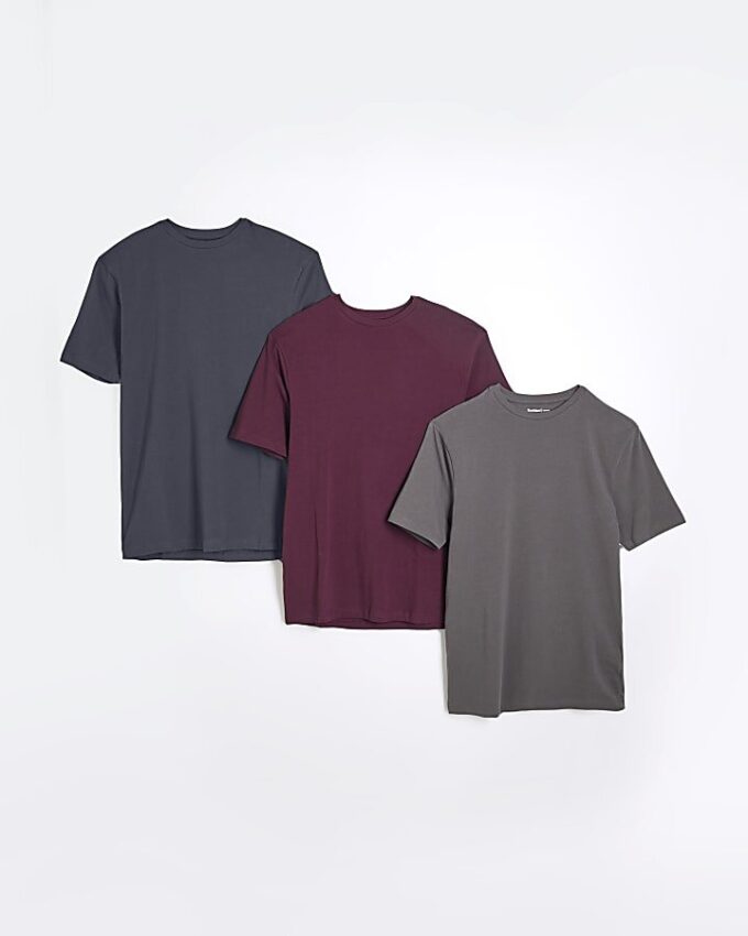 Grey 3 pack Muscle Fit T-Shirt