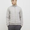 Grey Badged Funnel Neck Jacket