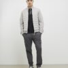 Grey Badged Funnel Neck Jacket