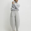 Grey Belted Balloon Leg Trousers