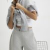Grey Belted Balloon Leg Trousers