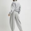 Grey Belted Balloon Leg Trousers