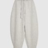 Grey Belted Balloon Leg Trousers