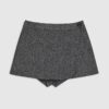 Grey Button Detail Wrap Skort