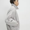 Grey Collared Bubble Hem Jacket
