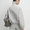 Grey Collared Bubble Hem Jacket