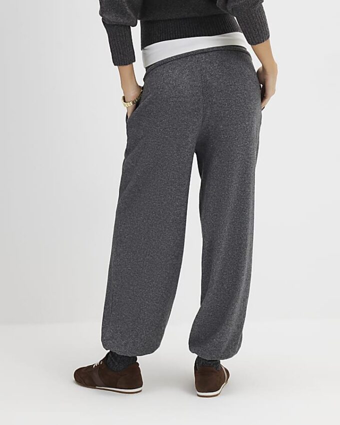 Grey Cosy Balloon Leg Joggers