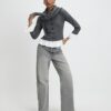 Grey Cosy Long Sleeve Frill Trim Cardigan