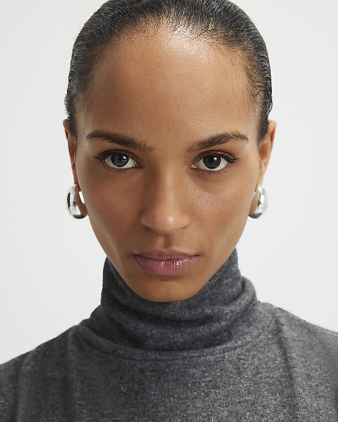 Grey Cosy Sleeveless Cowl Neck Top