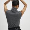 Grey Cosy Sleeveless Cowl Neck Top