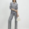 Grey Embellished Collar Cardigan