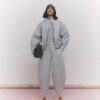 Grey Funnel Neck Bomber Jacket