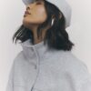 Grey Funnel Neck Bomber Jacket