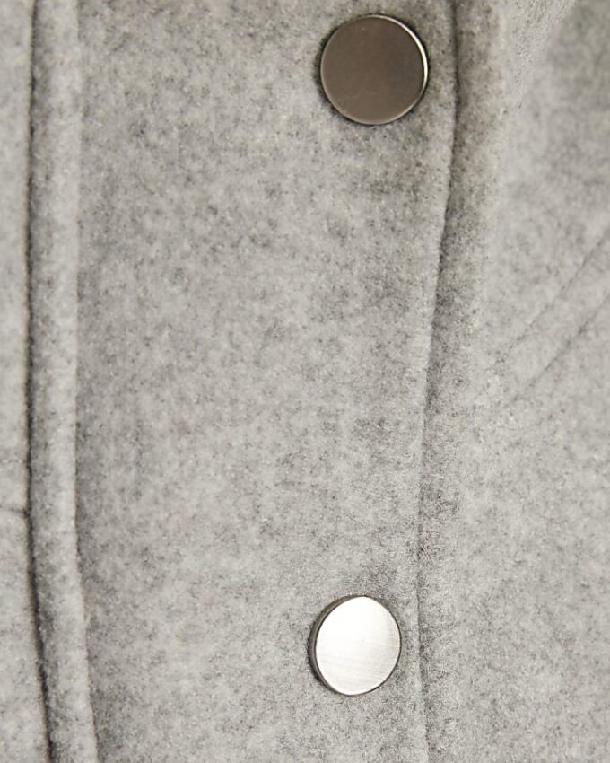 Grey Funnel Neck Bomber Jacket