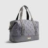 Grey Heart Quilted Holdall Bag
