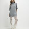 Grey Hybrid Lace Hem Dress
