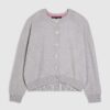 Grey Knitted Long Sleeve Cardigan