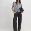 Grey Knitted Sleeveless Ribbed Hem Tank Top
