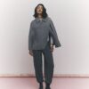 Grey Knitted Wrap Button Cape