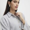 Grey Long Sleeve Cosy Bubble Hem Cardigan