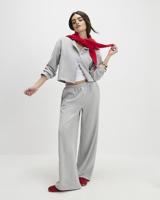 Grey Long Sleeve Cosy Button Through Cardigan