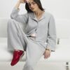 Grey Long Sleeve Cosy Button Through Cardigan