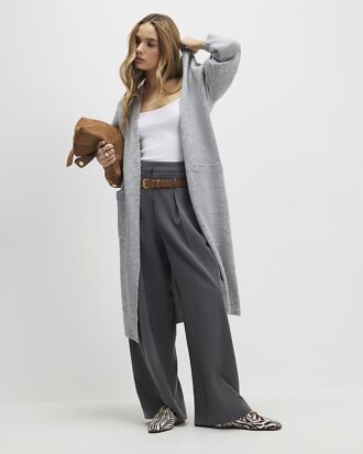 Grey Long Sleeve Cosy Maxi Cardigan