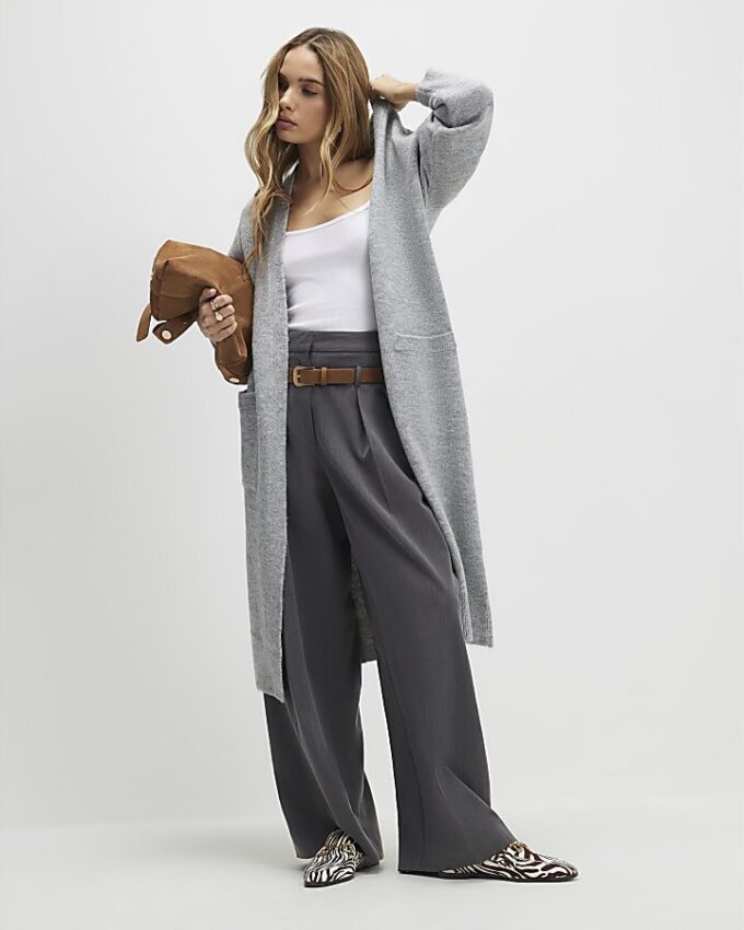 Grey Long Sleeve Cosy Maxi Cardigan