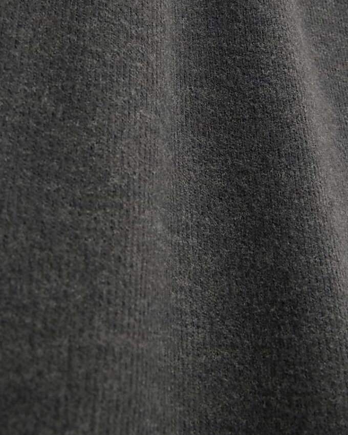 Grey Long Sleeve Cosy Twist Front Midi Dress