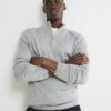 Grey Long Sleeve Half Zip Jumper