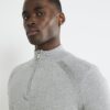 Grey Long Sleeve Half Zip Jumper