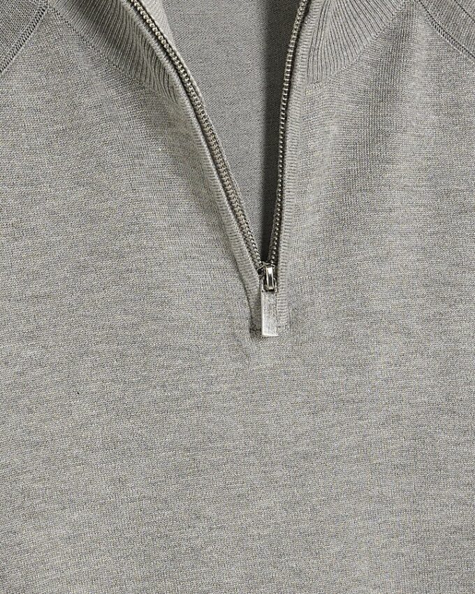 Grey Long Sleeve Half Zip Jumper