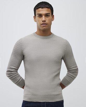 Grey Long Sleeve Muscle Fit Jumper
