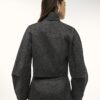 Grey Long Sleeve Tie Neck Jacket