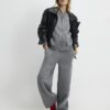 Grey Long Sleeve Zip Up Bomber Sweatshirt