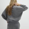 Grey Long Sleeve Zip Up Bomber Sweatshirt