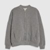 Grey Long Sleeve Zip Up Bomber Sweatshirt