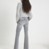 Grey Mid Rise Flared Jeans