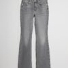 Grey Mid Rise Flared Jeans