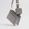 Grey Monogram Pocket Front Cross body bag