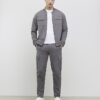 Grey Muscle Fit Bomber Jacket