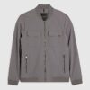 Grey Muscle Fit Bomber Jacket