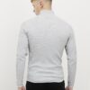 Grey Muscle Fit Knitted Funnel Jumper