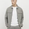 Grey Muscle Fit Shacket
