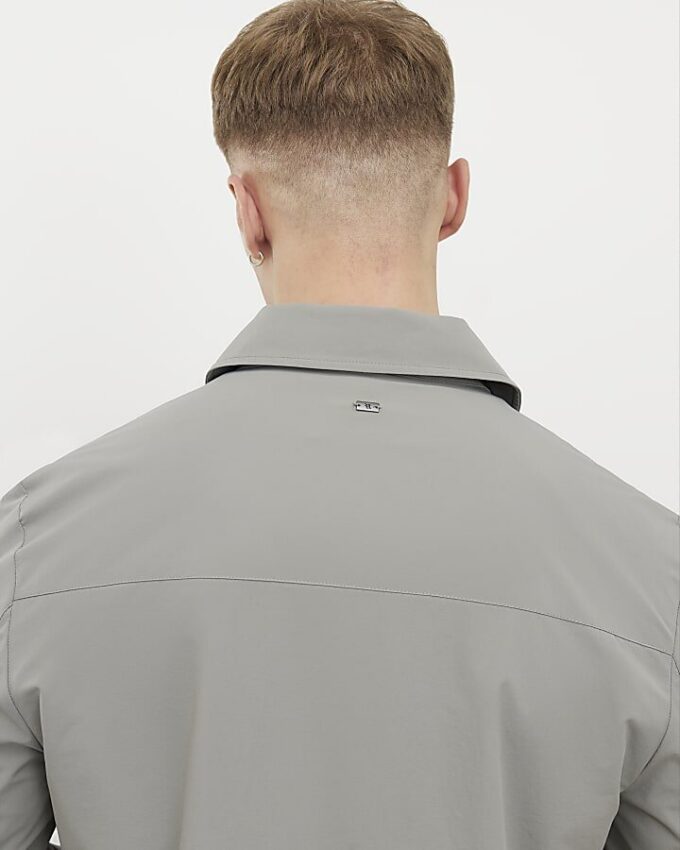 Grey Muscle Fit Shacket