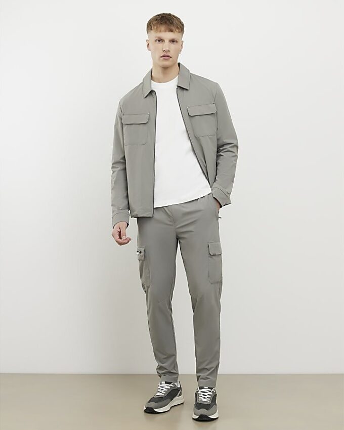 Grey Muscle Fit Shacket