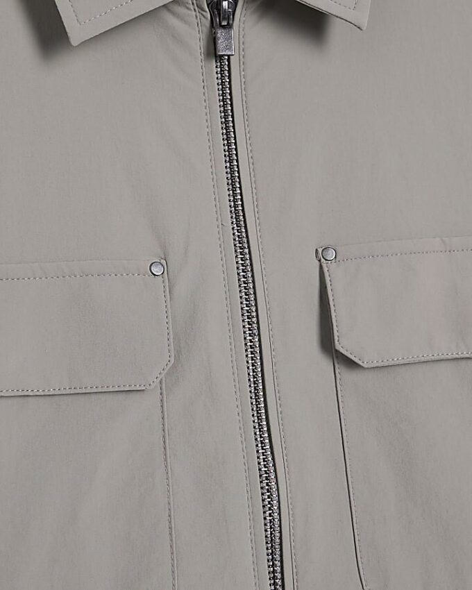 Grey Muscle Fit Shacket