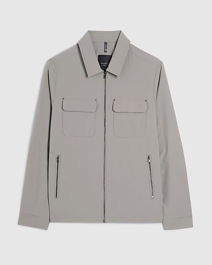 Grey Muscle Fit Shacket